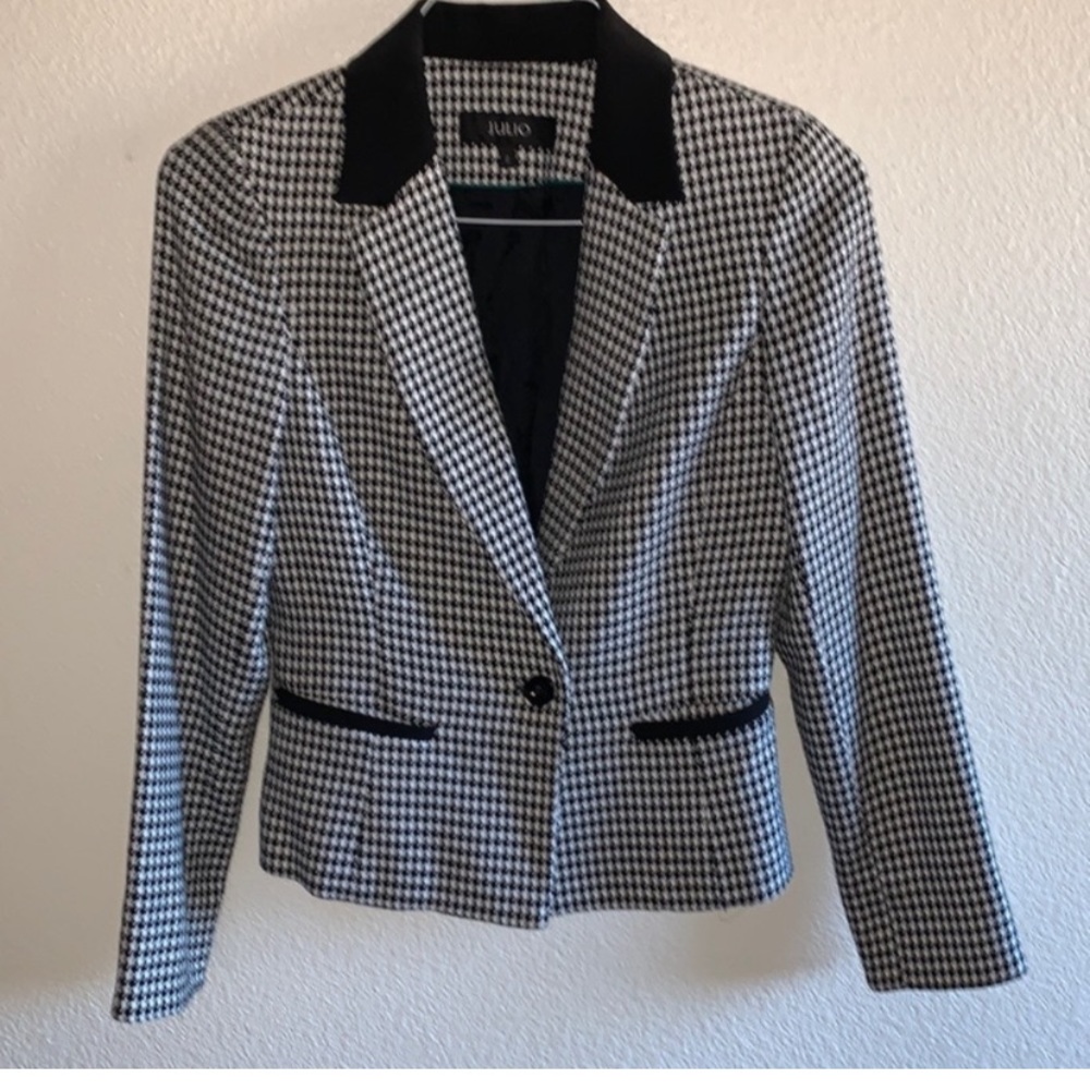Black and white blazer